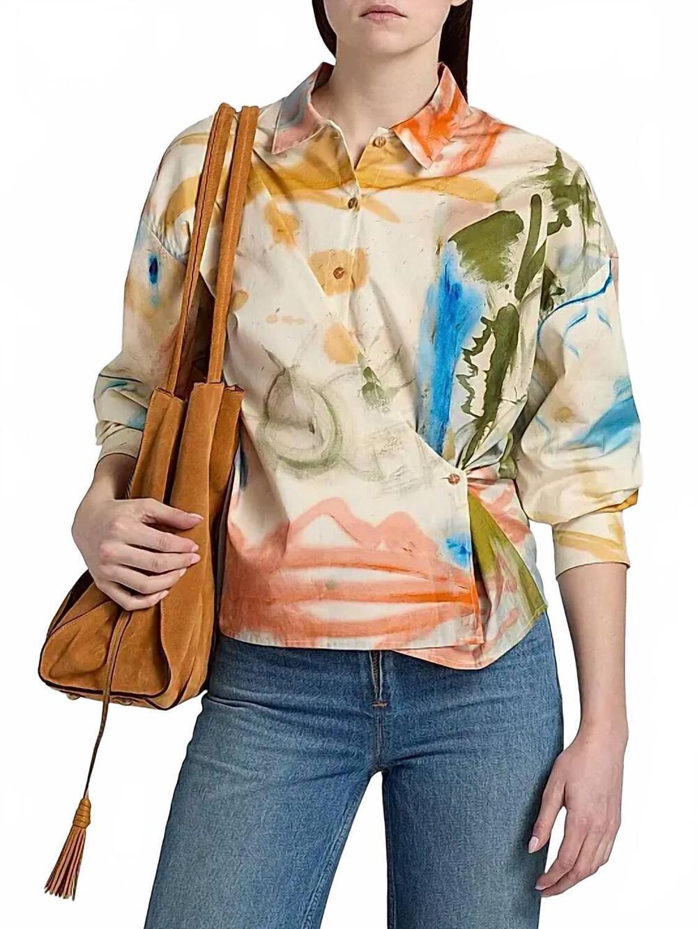 NEW ULLA JOHNSON artist cotton blouse in western dream